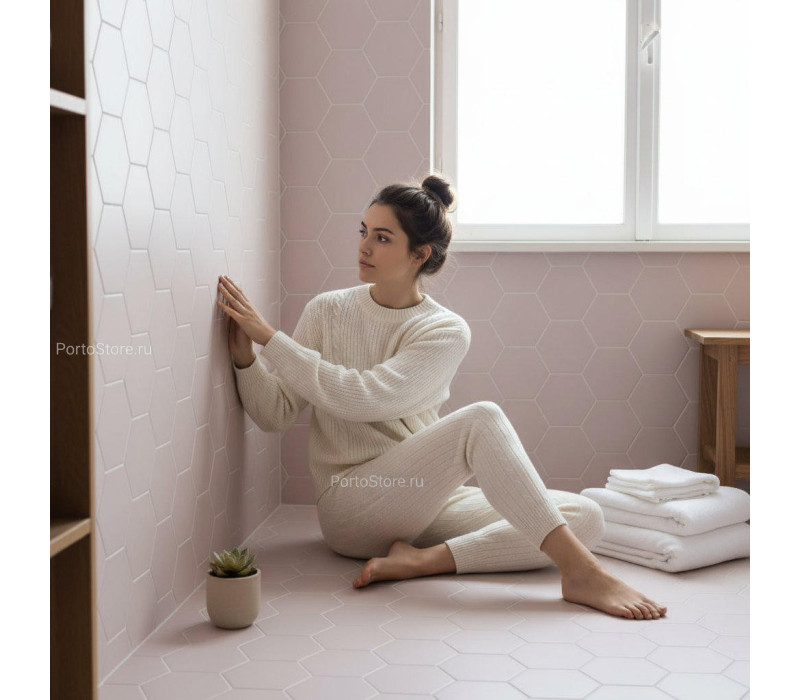 Oska Powder Pink Hexagon матовый керамогранит