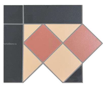Portman Pink &amp; Red Corner матовый керамогранит