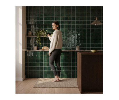 Hoxton Bottle Green Square глянцевый керамогранит