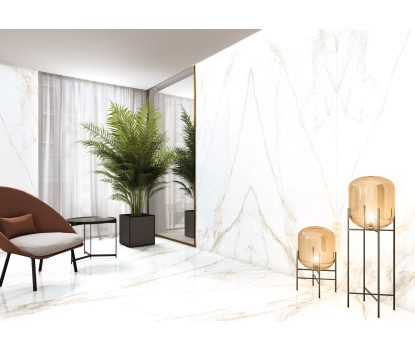 Mimica Bianco Ravenna Slab глянцевый керамогранит